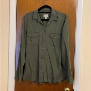 American Eagle Army Green Button Up